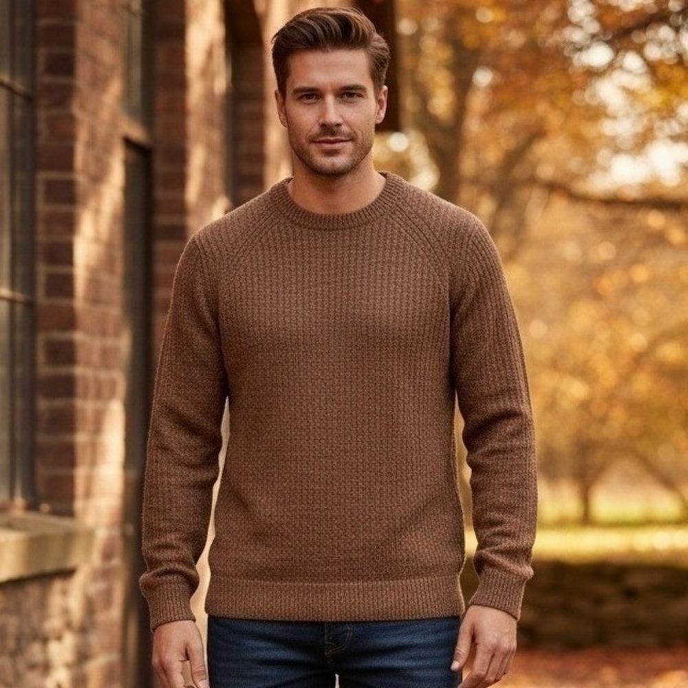 Milagros Imports Sweater Unisex Mens M Wmns L Alpaca Wool Blend Crew Neck Preppy